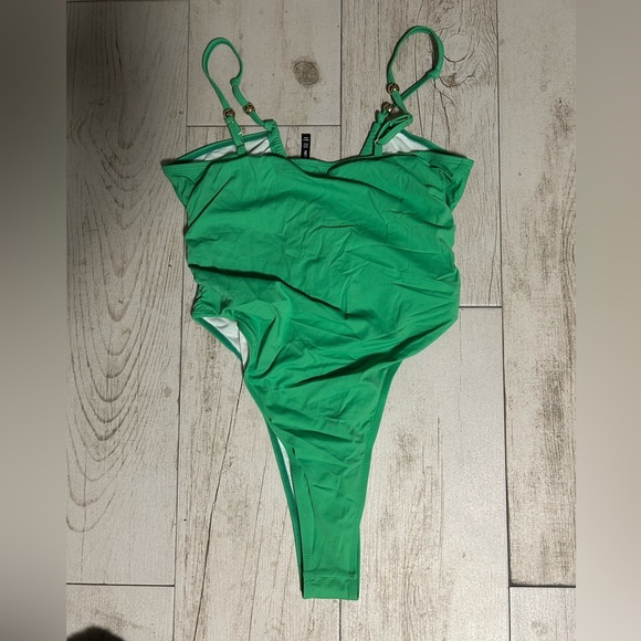Vibrant Green Cutout Swimsuit - Picture 4 of 4